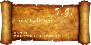 Trunk György névjegykártya